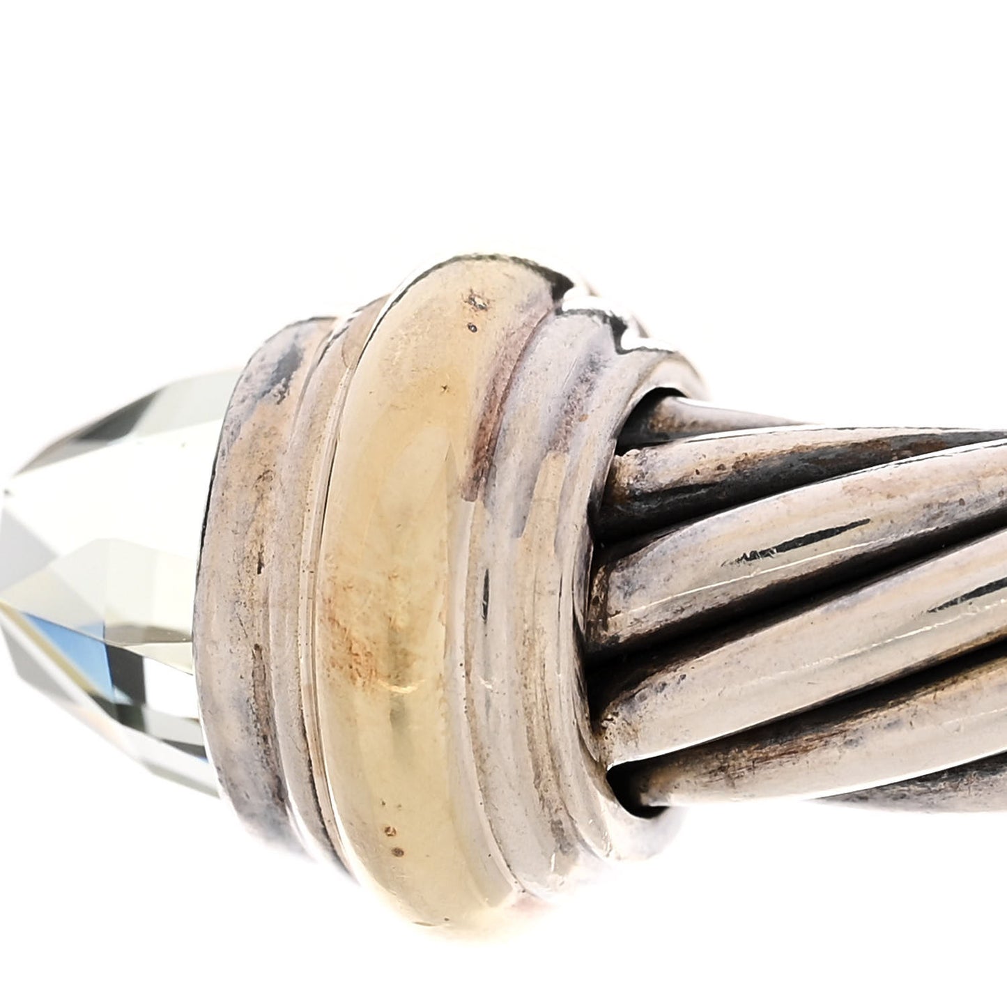Sterling Silver 14K Yellow Gold Prasiolite 7mm Cable Classics Bracelet