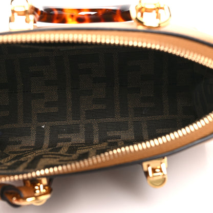 Fendi Vitello King Plexiglass Logo Embossed Mini By The Way Top Handle Boston Bag Caramello 6 of 10