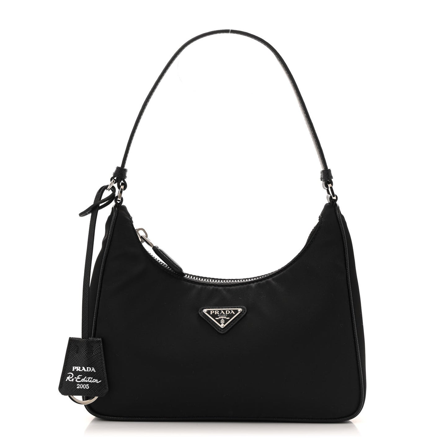Tessuto Nylon Saffiano Mini Re-Edition 2005 Bag Black