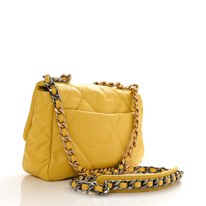 Chanel Lambskin Quilted Medium Chanel 19 Flap Yellow 3 of 10