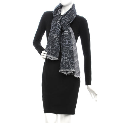 Chanel Cashmere CC Scarf Grey 2 of 6