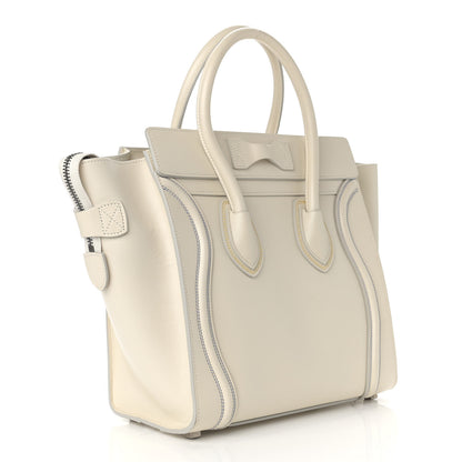 Celine Smooth Calfskin Multicolor Double Stitching Micro Luggage White 2 of 9