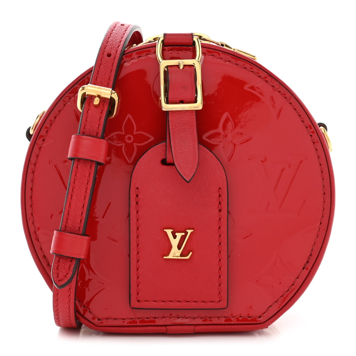 LOUIS VUITTON Vernis Mini Boite Chapeau in the color Red by FASHIONPHILE