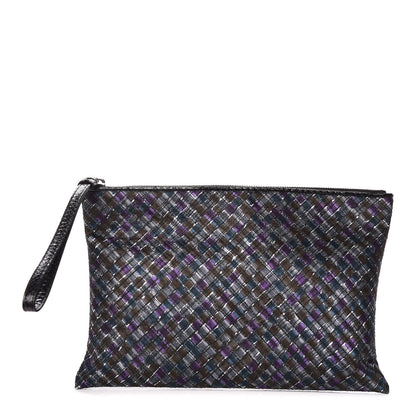Bottega Veneta Satin Intrecciato Ayers Clutch Multicolor 1 of 10