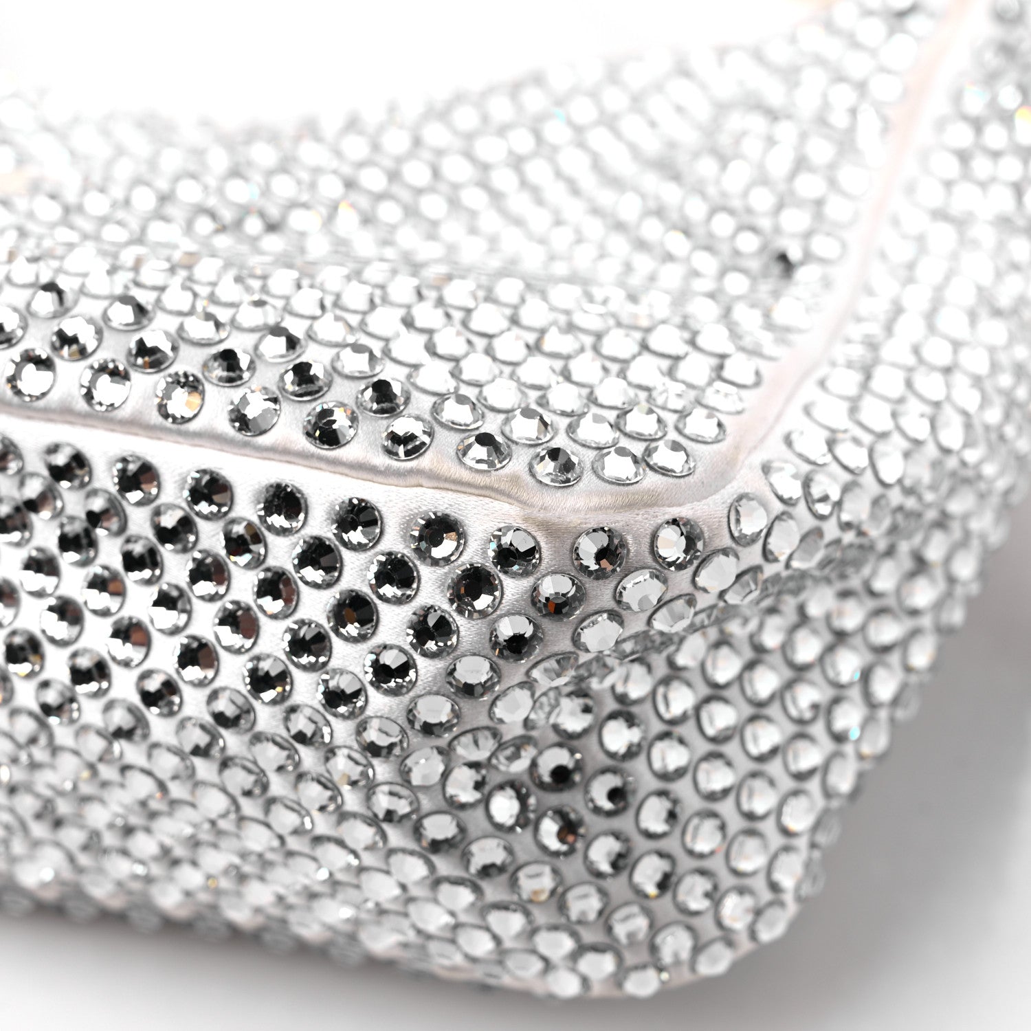 Prada Satin Crystal Mini Re-Edition 2000 Bag White 10 of 12