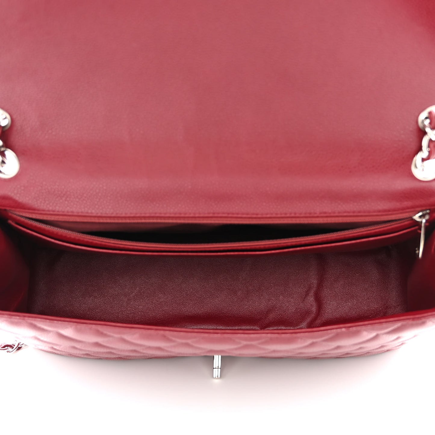 Caviar Quilted Maxi Single Flap Red