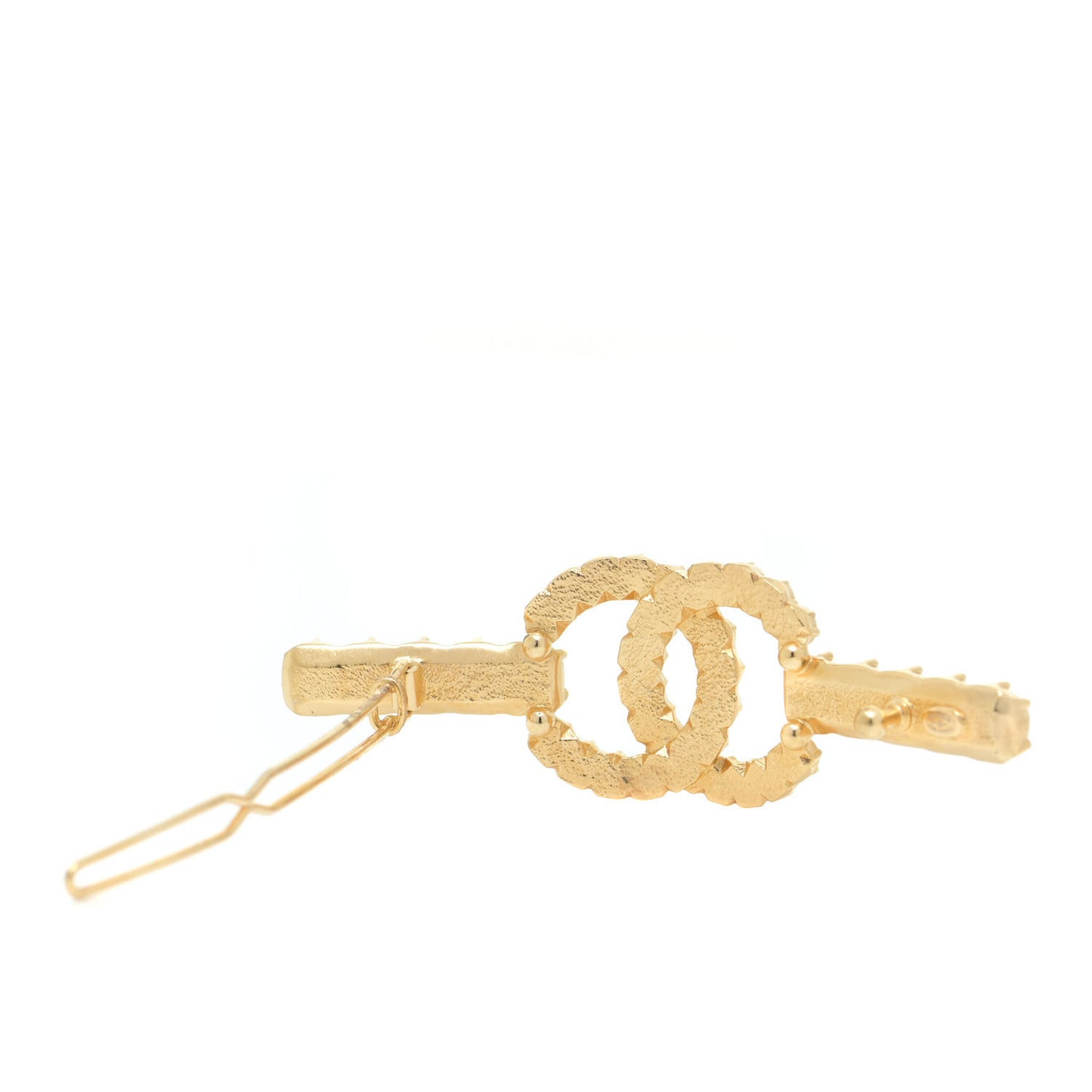 Pearl Crystal CC Hair Clip Barrette Gold Black Pearly White