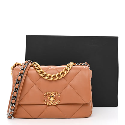 Chanel Lambskin Quilted Medium Chanel 19 Flap Brown 11 of 11