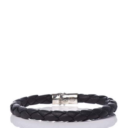 John Hardy Sterling Silver Leather Braided Bamboo Bracelet Black 3 of 5