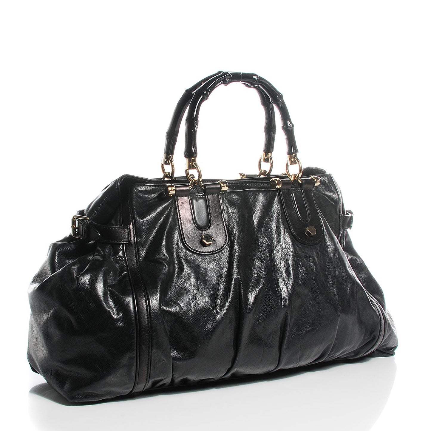 Dialux Pop Bamboo Large Top Handle Tote Black