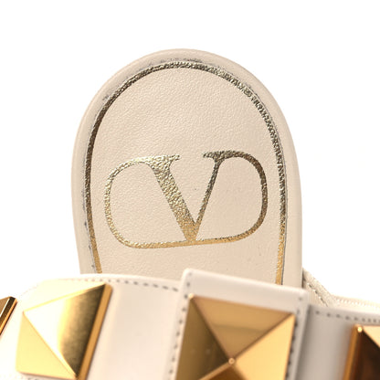 Valentino Garavani Calfskin Roman Stud Ankle Strap 40mm Pumps 35 White 9 of 12