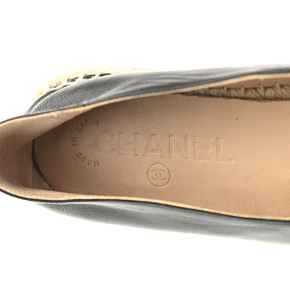 Chanel Lambskin CC Espadrilles 37 Black 8 of 10