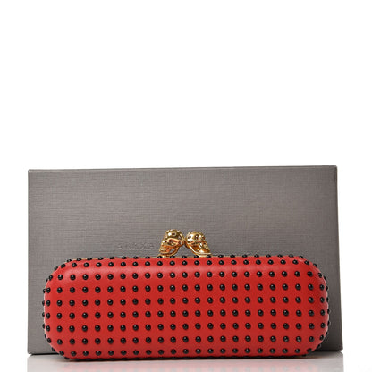 Alexander McQueen Nappa Bi-Color Twin Skull Box Clutch Black Red 7 of 7