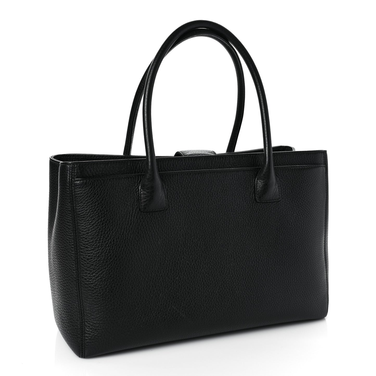 Calfskin Cerf Executive Shopper Tote Black