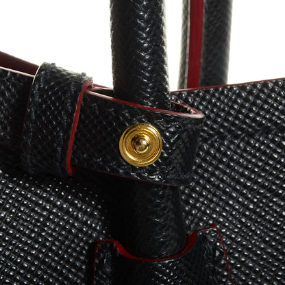 Prada Saffiano Cuir Small Double Bag Nero Black 13 of 17