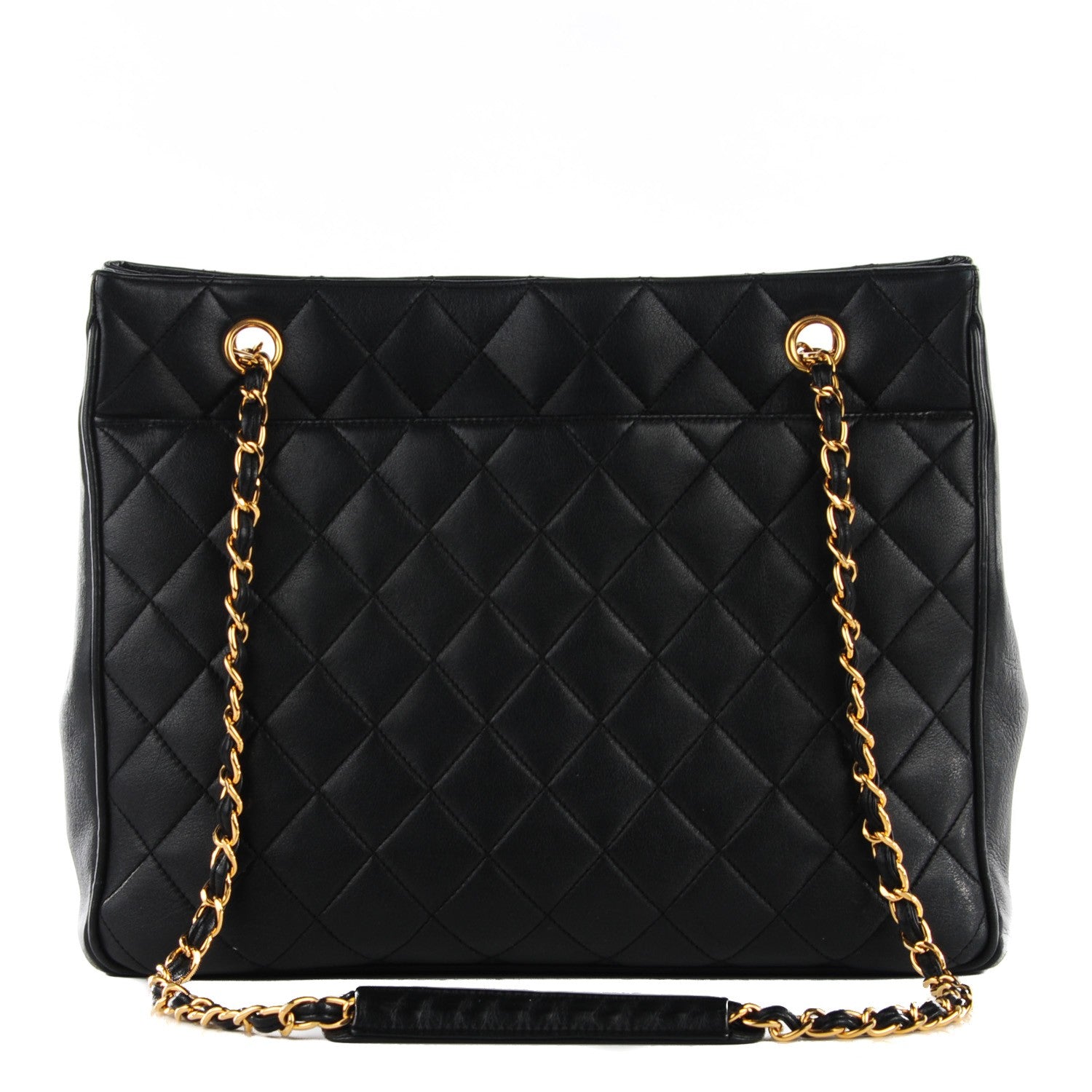 Chanel Lambskin Quilted Shopper Tote Black 1 of 8