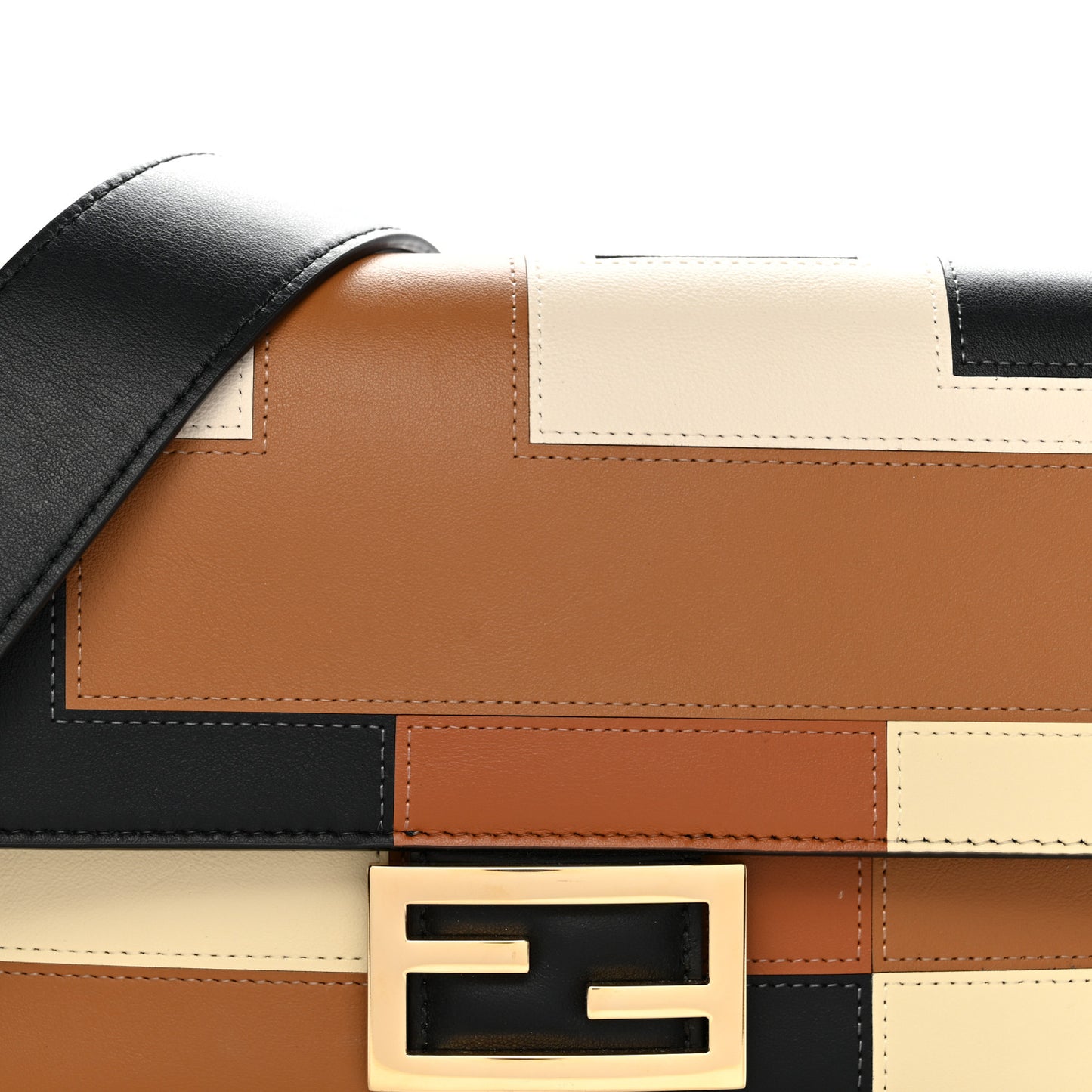 Vitello Grace Intarsio Geometric Brandy Black Multicolor