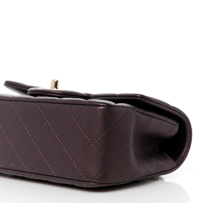 Chanel Iridescent Lambskin Quilted Mini Top Handle Rectangular Flap Burgundy 11 of 12