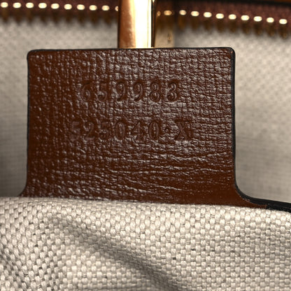 Gucci GG Supreme Monogram Azalea Calfskin Small Retro Interlocking G Tote Bag Beige Ebony Brown Sugar 7 of 15