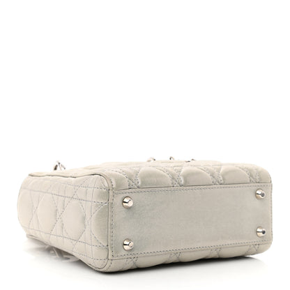 Christian Dior Metallic Nubuck Cannage Mini Lady Dior Silver 4 of 14