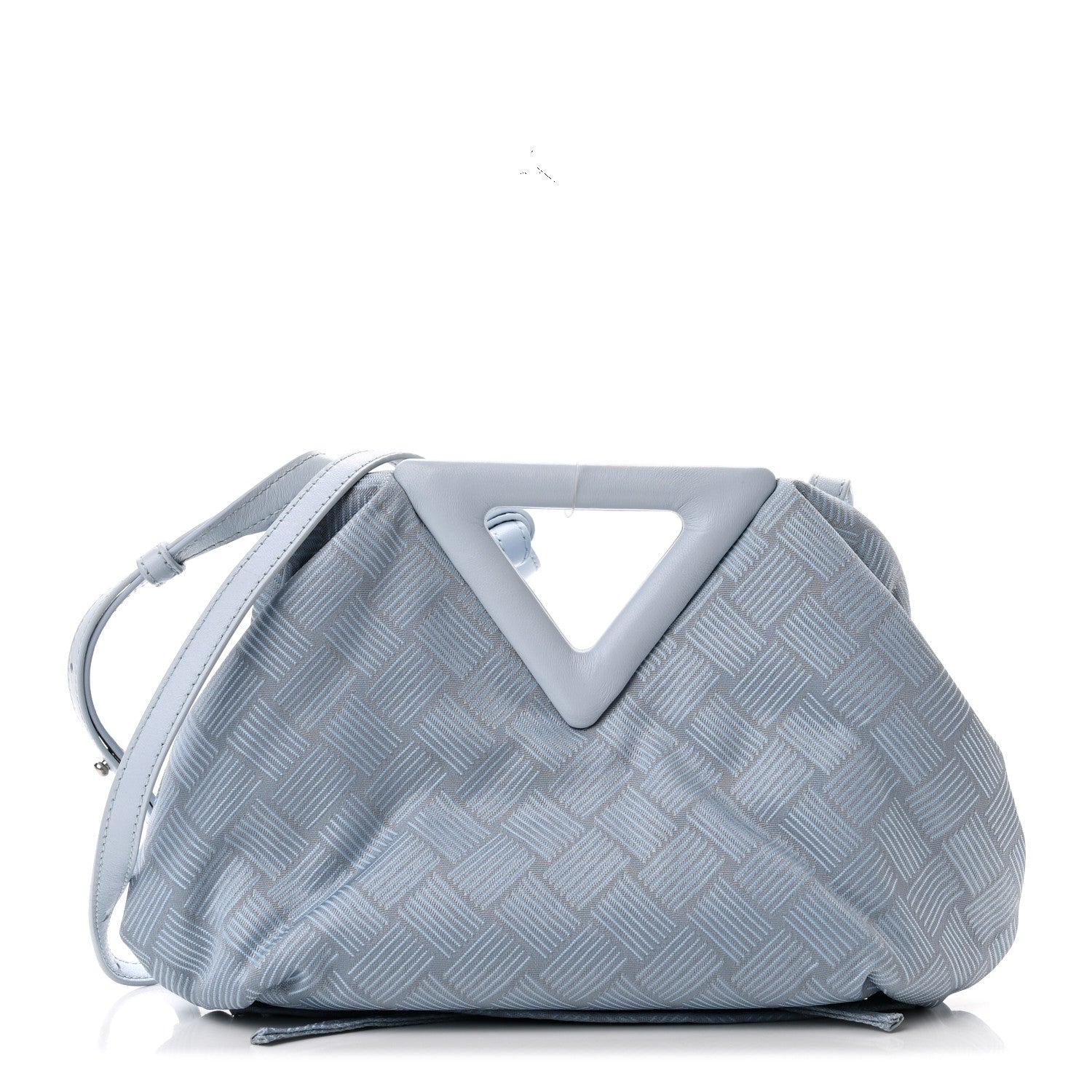 Bottega Veneta Fabric Intrecciato Small The Point Triangle Bag Light Blue 1 of 10