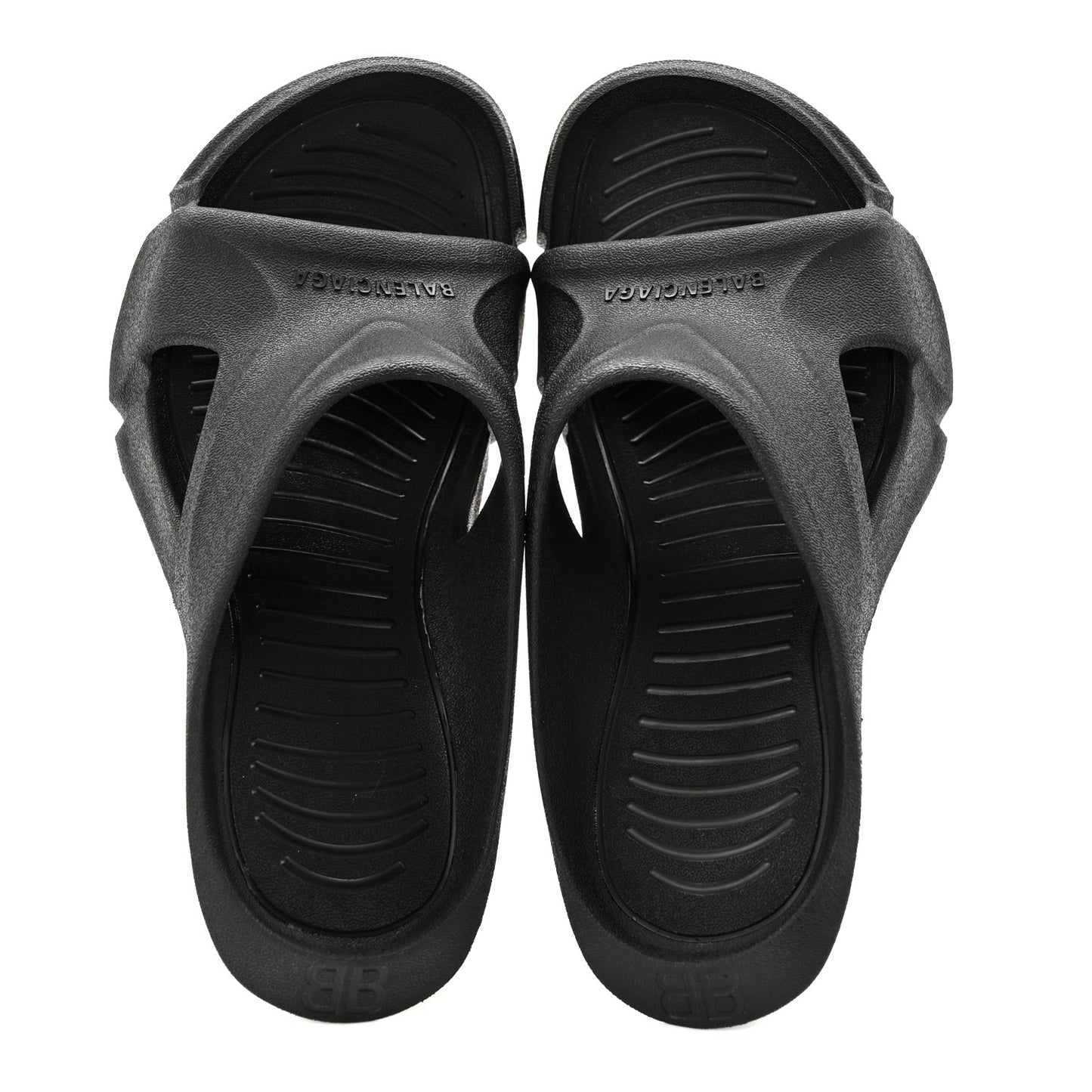 Rubber Womens Mold Slide Sandals 38 Black