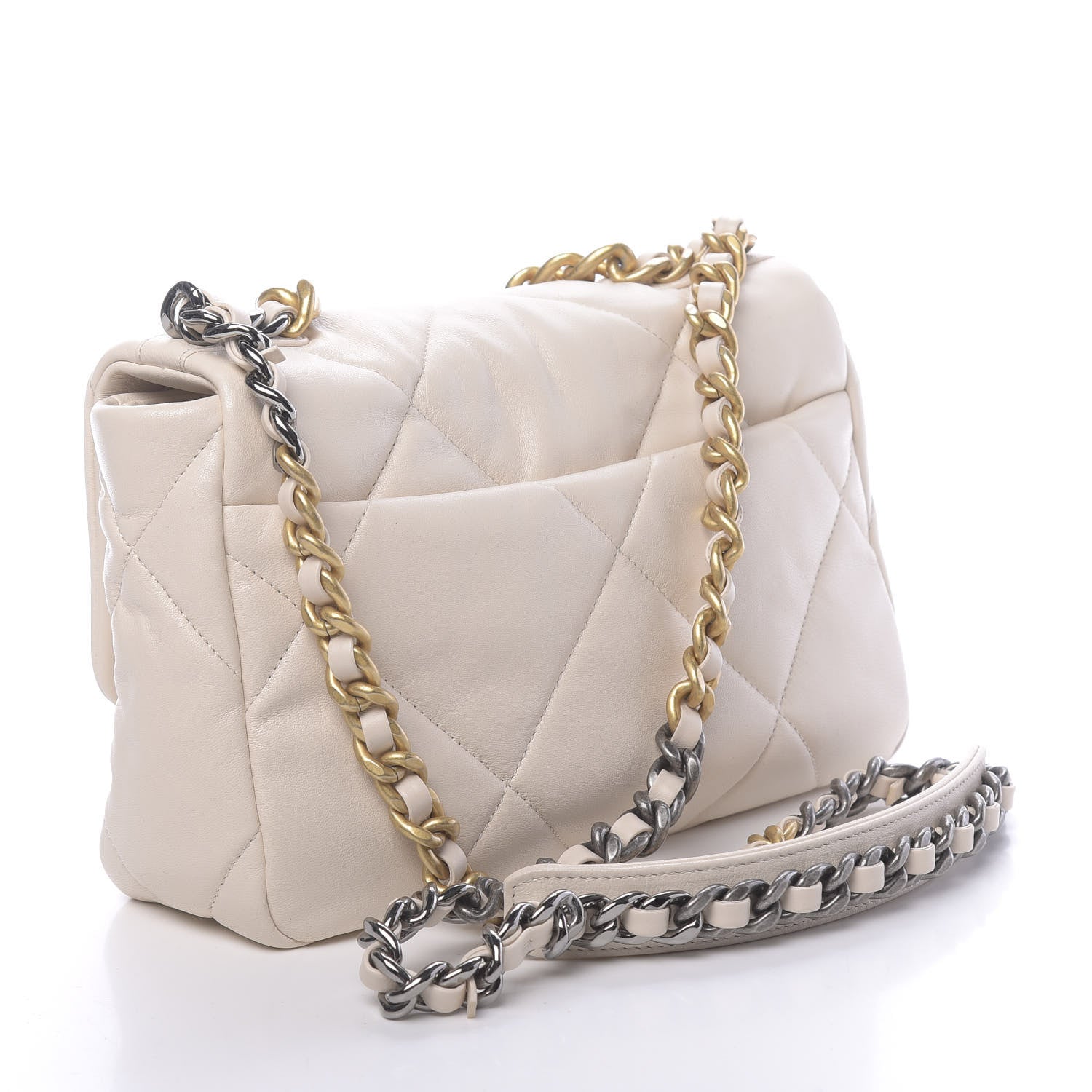 Chanel Goatskin Quilted Medium 19 Flap Light Beige 3 of 11