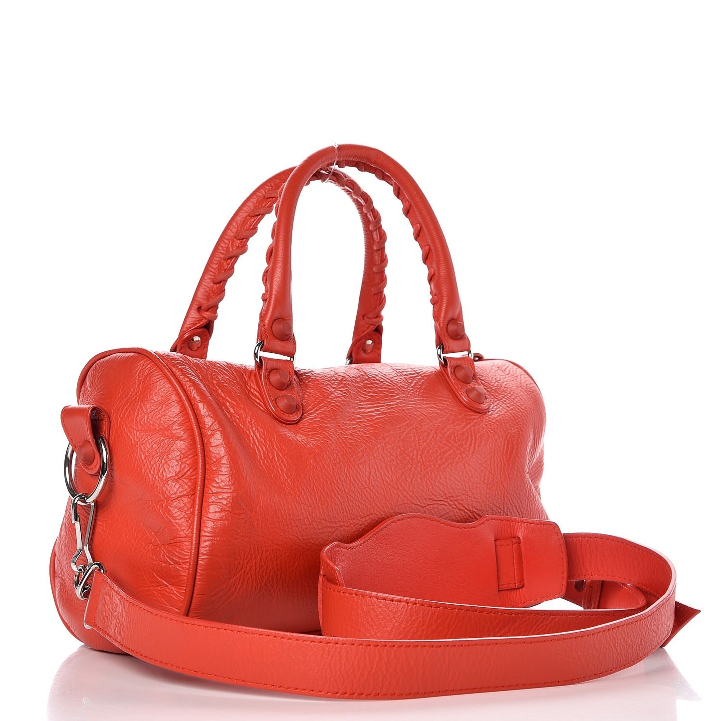 Matte Goatskin Rubber Covered Classic Hardware Mini Twiggy Rouge Coquelicot Rouge Braise