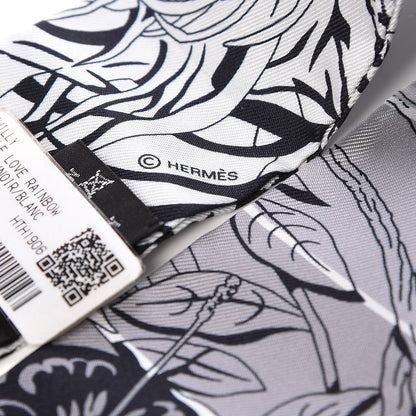 Hermes Silk Jungle Love Rainbow Twilly Gris Black White 4 of 4