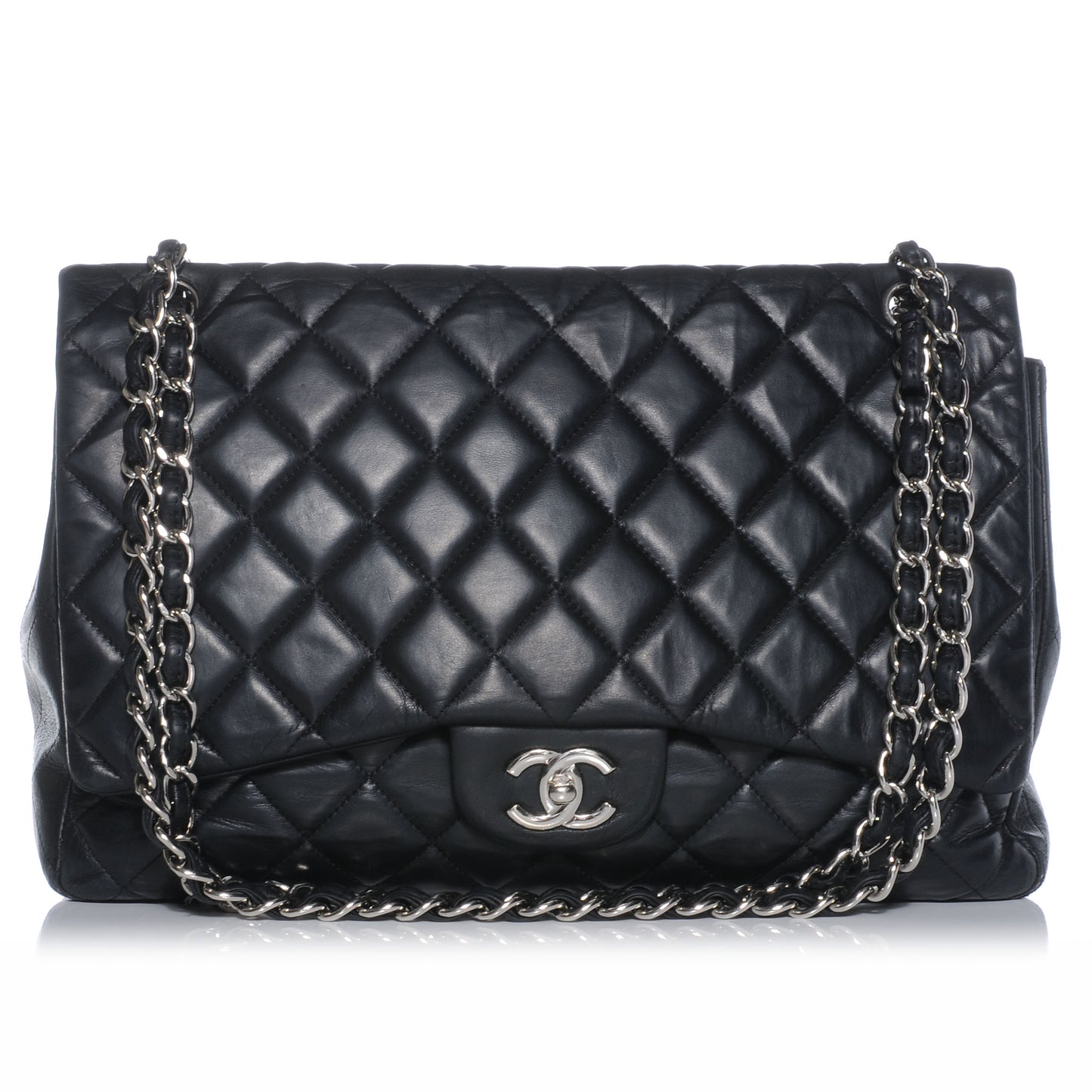 Lambskin Maxi Single Flap Black