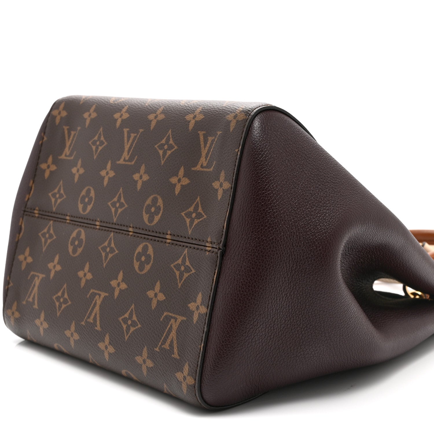 Louis Vuitton Calfskin Monogram Fold Tote MM Black Wine Cream