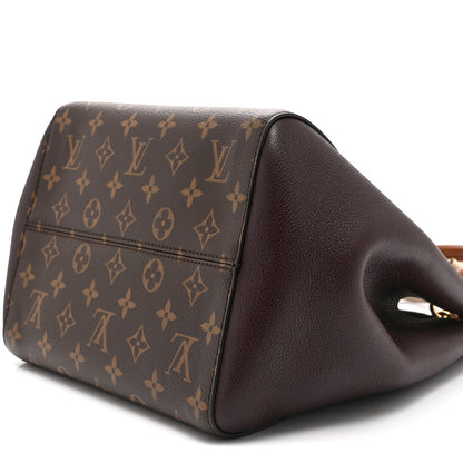 Louis Vuitton Calfskin Monogram Fold Tote MM Black Wine Cream 9 of 9