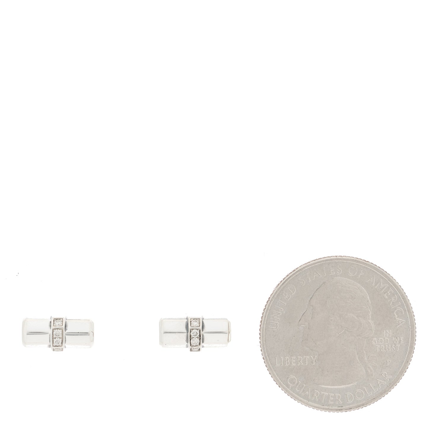 David Yurman Sterling Silver Diamond Lexington Barrel Earrings 2 of 4