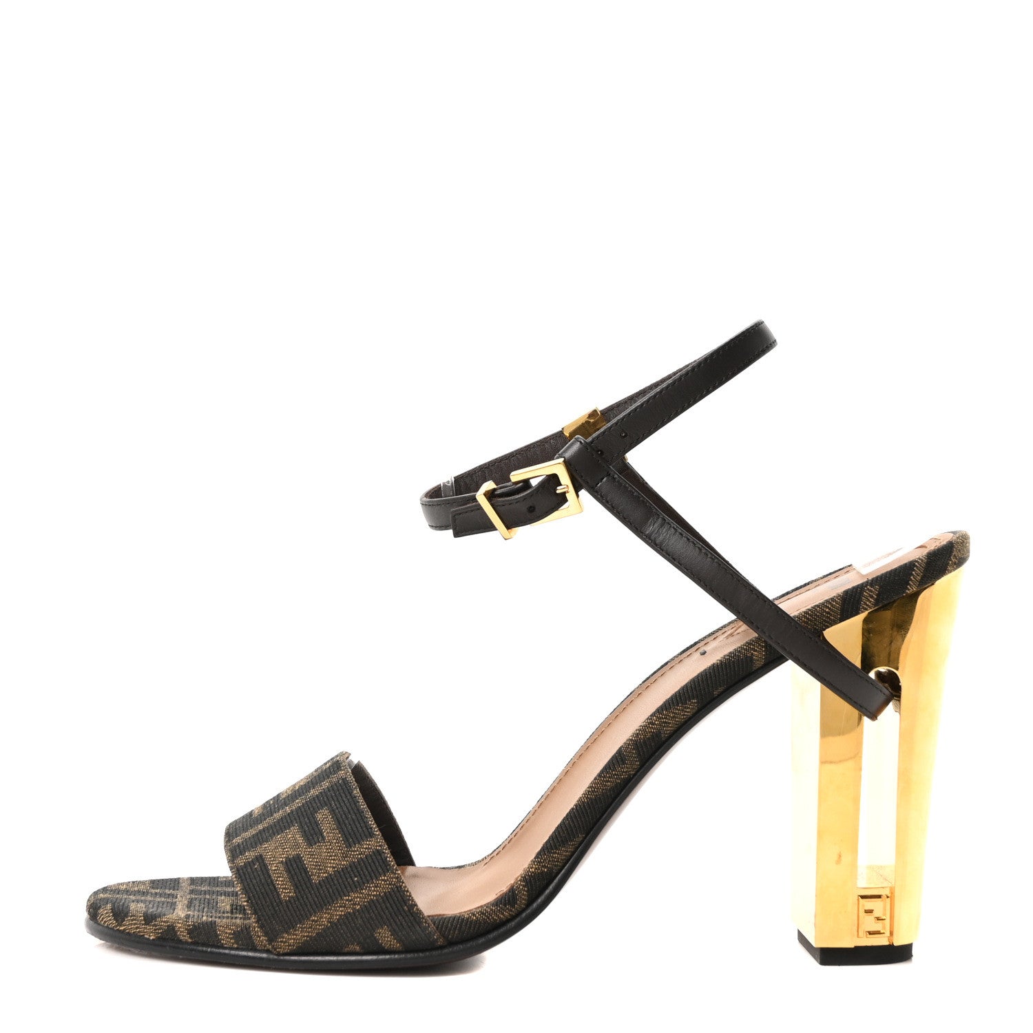 Fendi Fabric Jacquard FF Delfina Sandals 41 Tobacco Moro 2 of 13