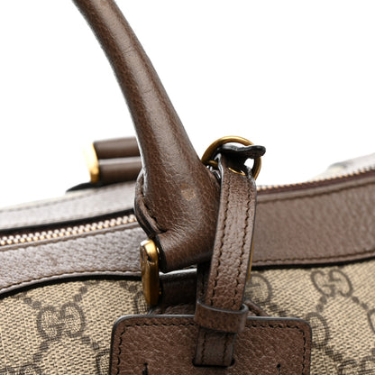 Gucci GG Supreme Monogram Textured Dollar Calfskin Web Small Duffle Bag Beige Ebony 12 of 15