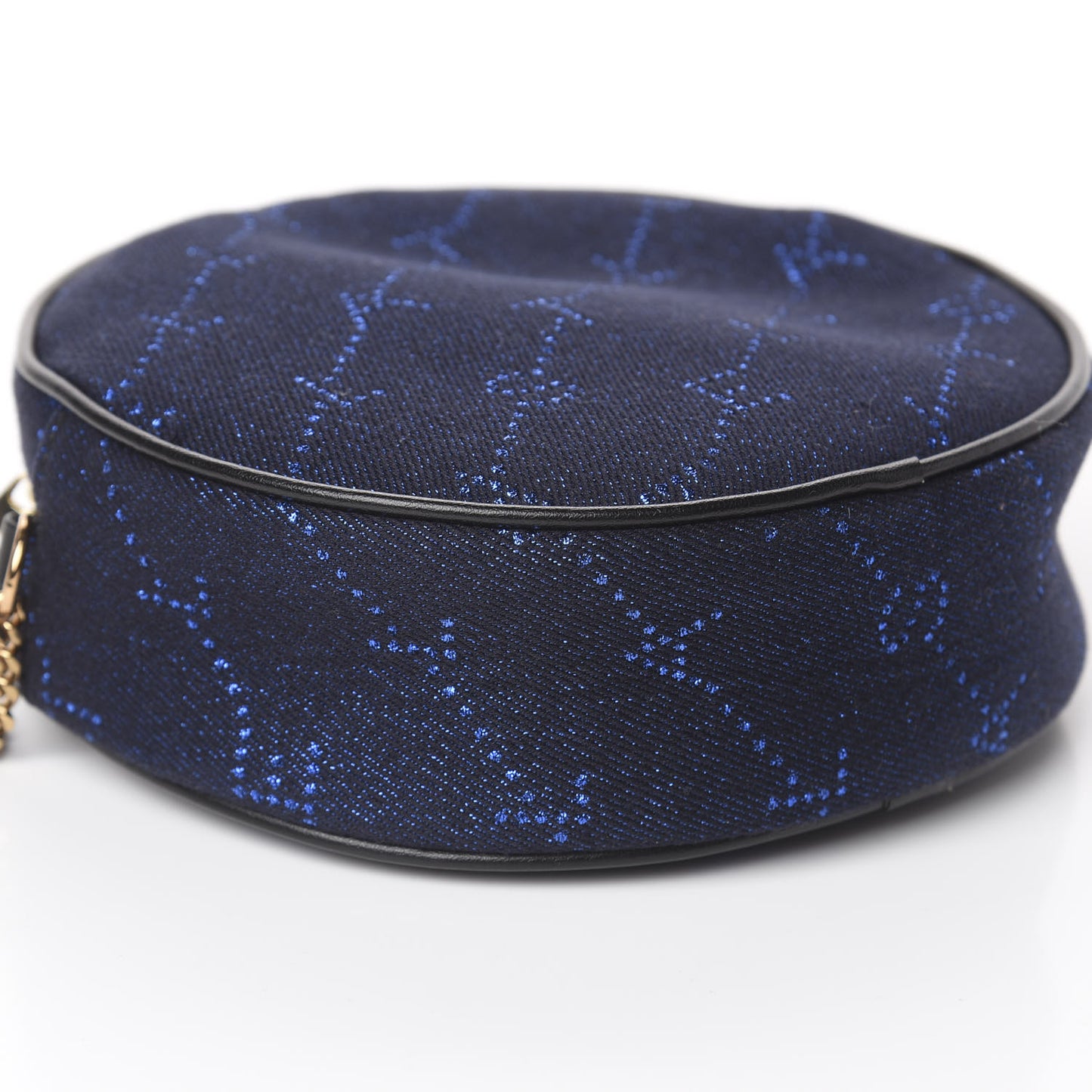 Canvas Monogram Mini Round Crossbody Bag Bluette