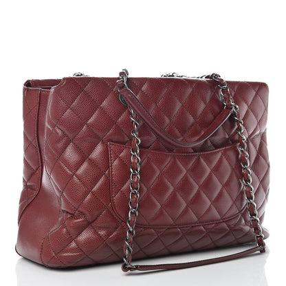 Chanel Caviar Quilted City Shopping Tote Dark Red 3 of 15