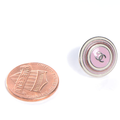 Chanel Enamel Round CC Earrings Pink 2 of 5