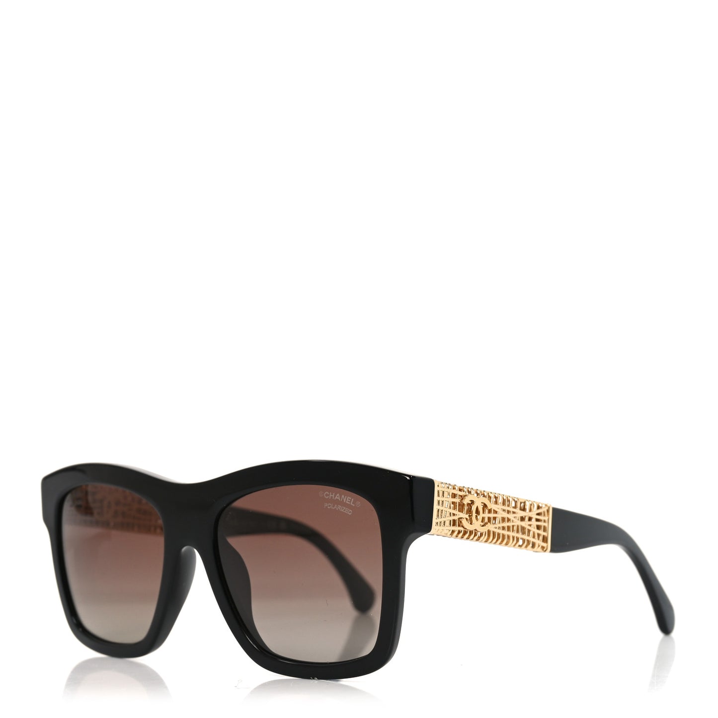Acetate Metal Polarized Square Sunglasses 5533-A Black