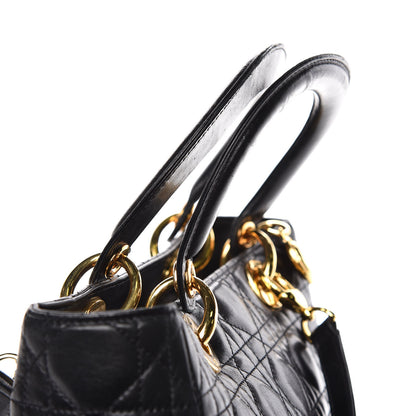 Christian Dior Lambskin Cannage Medium Lady Dior Black 14 of 14