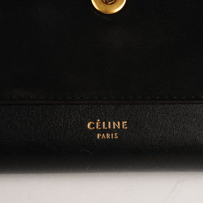 Celine Smooth Calfskin Nubuck Large Pocket Flap On Chain Black 7 of 8