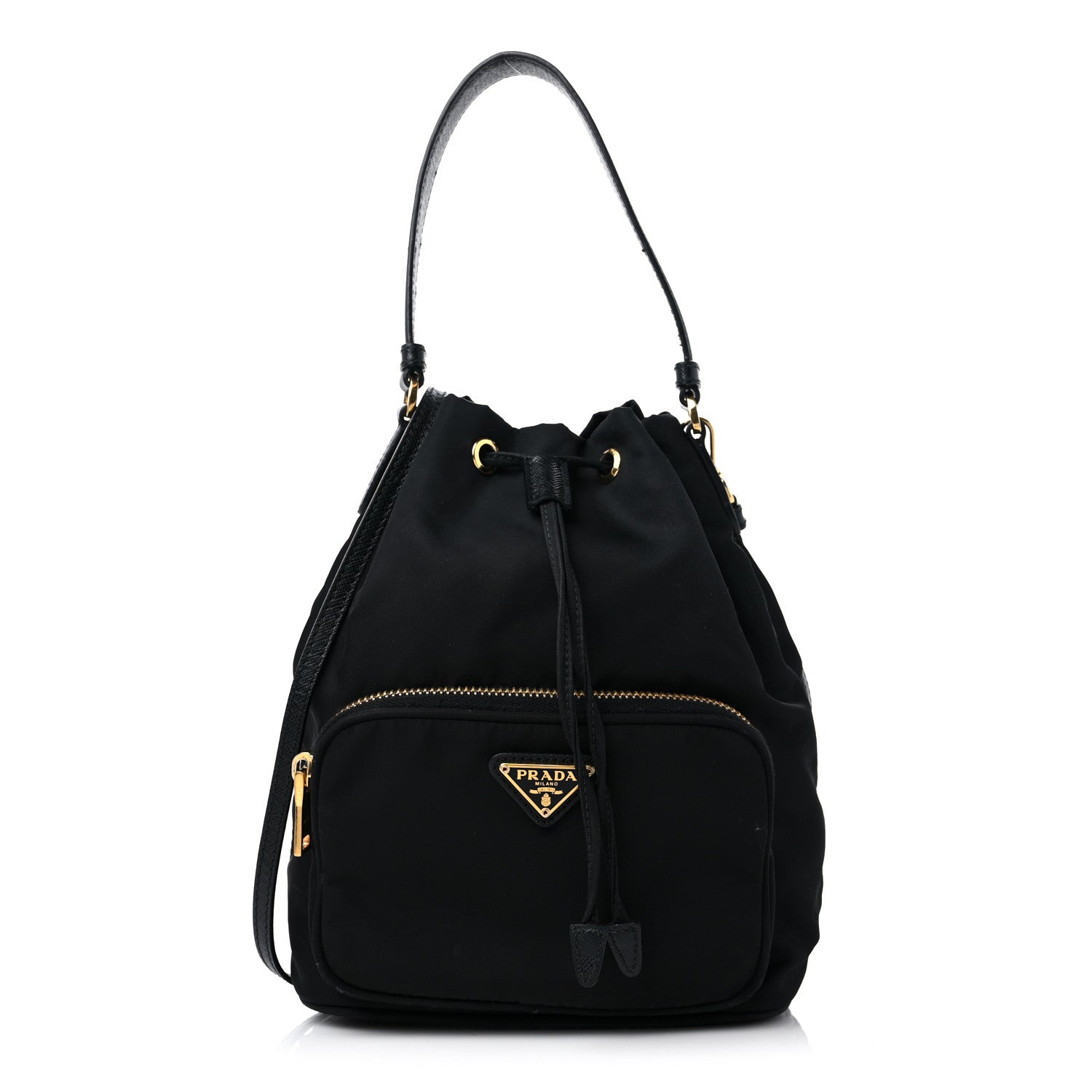 Prada Re-Nylon Duet Drawstring Shoulder Bag Black 1 of 10
