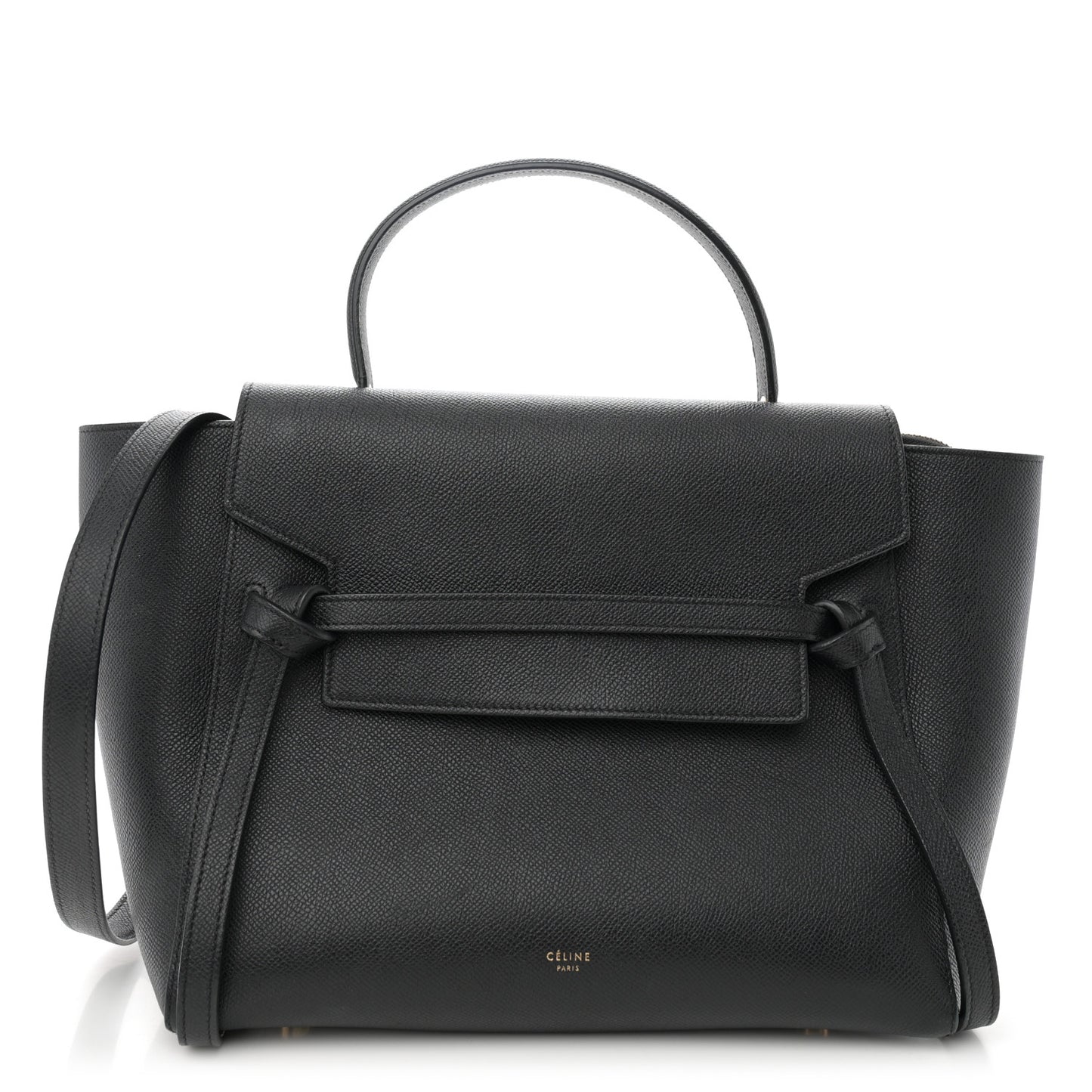 Grained Calfskin Mini Belt Bag Black