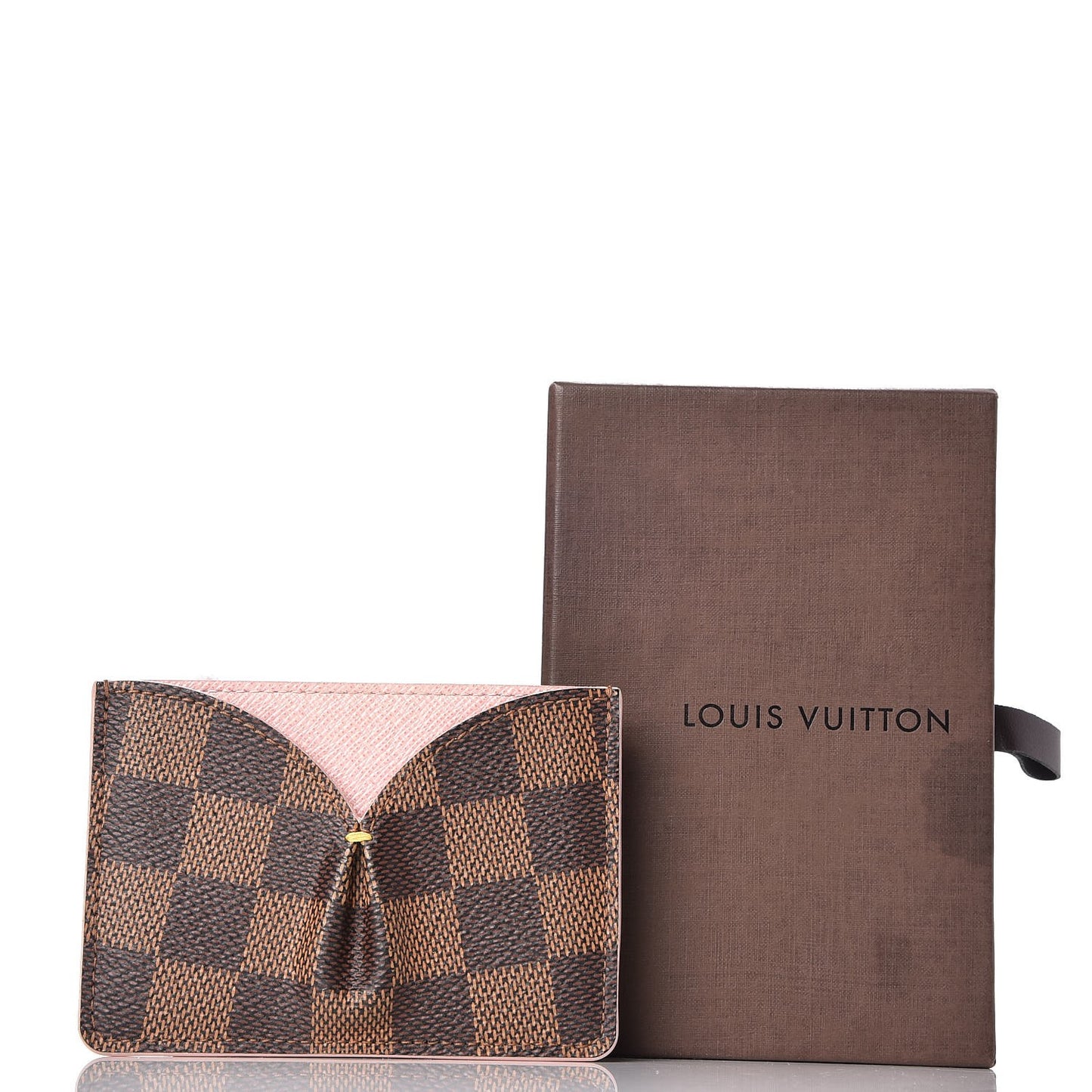 Damier Ebene Caissa Card Holder Rose Ballerine