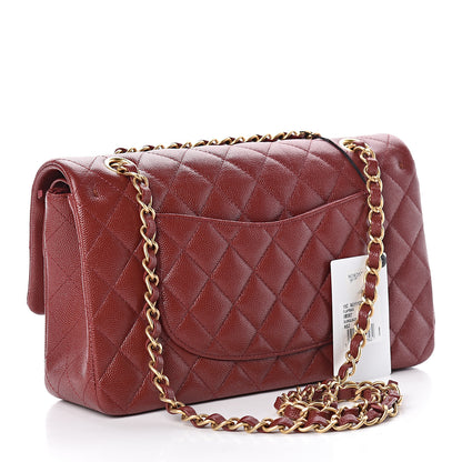 Chanel Iridescent Caviar Quilted Medium Double Flap Burgundy 3 of 10