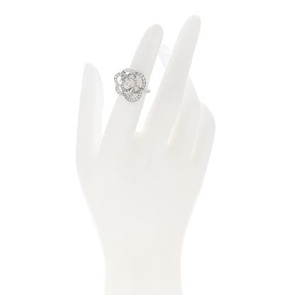 Chanel 18K White Gold Diamond Medium Fil de Camelia Ring 49 5 2 of 5