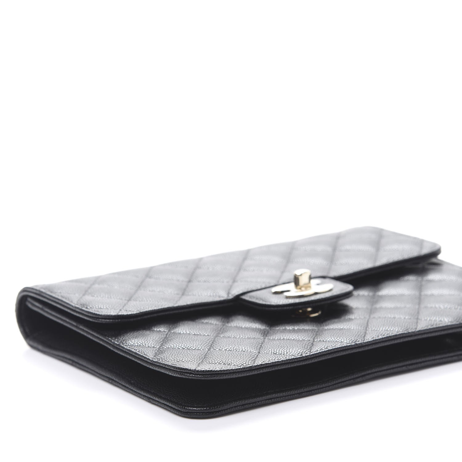 Chanel Caviar Quilted Square Flap Clutch Black 8 of 11