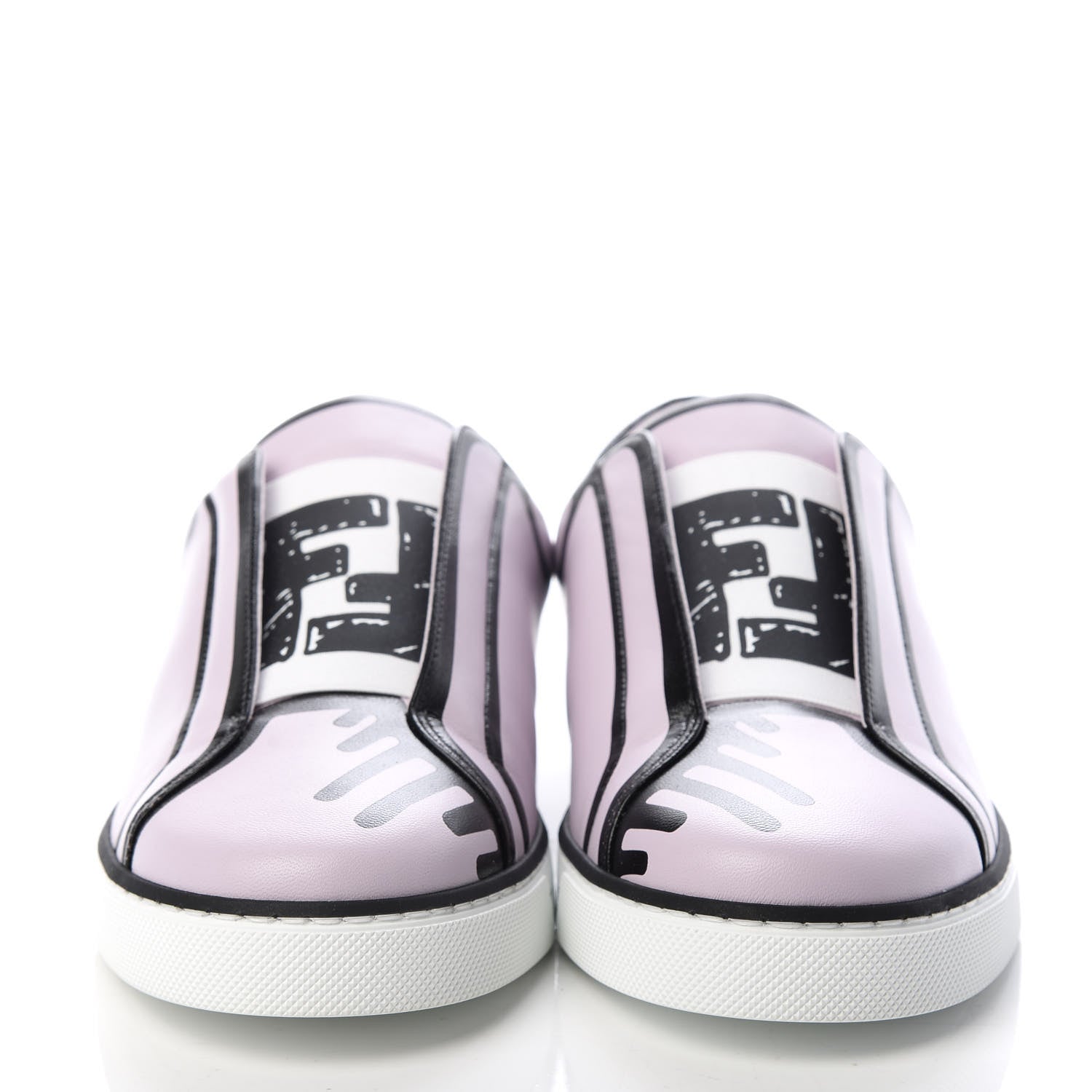 Fendi X JOSHUA VIDES Nappa Rockoclick Slip On Sneakers 38 Pink Xiloph White Black 2 of 11