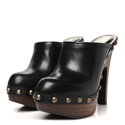 Saint Laurent Smooth Calfskin Camoy Clogs 37.5 Black 4 of 10