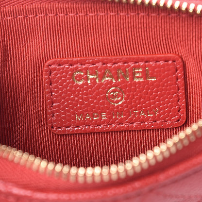 Chanel Caviar Quilted Small Cosmetic Case Red 6 of 8